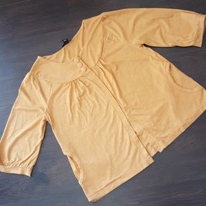 H&M Mustard Cardi 3 Top Button Closure Sz M